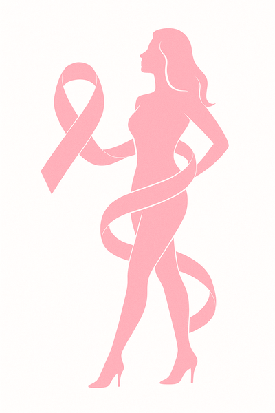 donna rosa su sfondo bianco